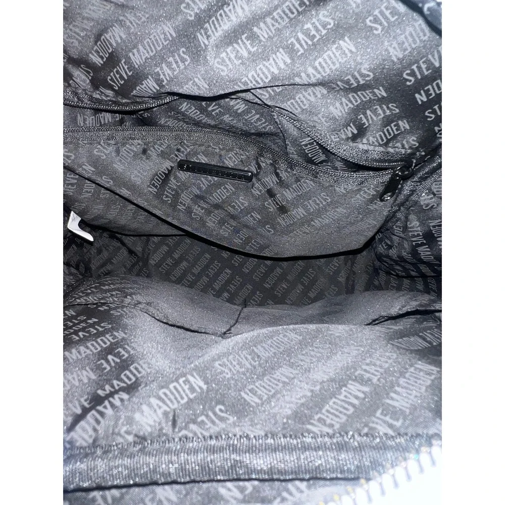 Steve Madden Backpack Purse white embossed logo W/Adjustable Straps Medium‎